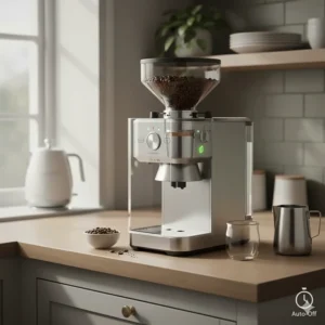 An illustration of the eco-mode and automatic shut-off feature to help UK households save on energy bills.