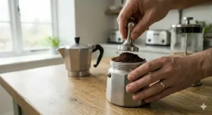 A side-by-side comparison showing the distinct dark brown hue of Italian roast coffee beans versus lighter medium-roast varieties.