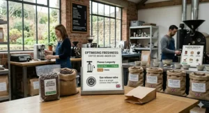 An infographic showing flavour profiles like chocolate and caramel common in affordable UK coffee blends.