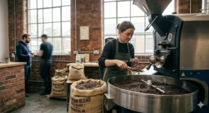 Alt text for image 3: Hands of a farmer holding raw green coffee cherries, illustrating the ethical sourcing behind sustainable value coffee beans.