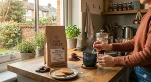 A fair trade icon representing the ethical sourcing behind our quality decaf ground coffee.