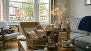 A user browsing various coffee roasts online to customise their weekly subscription plan.