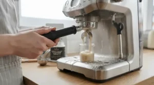 Backflushing a coffee machine group head using espresso machine cleaning tablets
